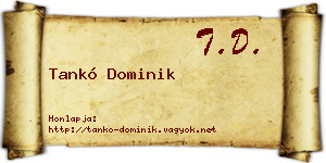 Tankó Dominik névjegykártya